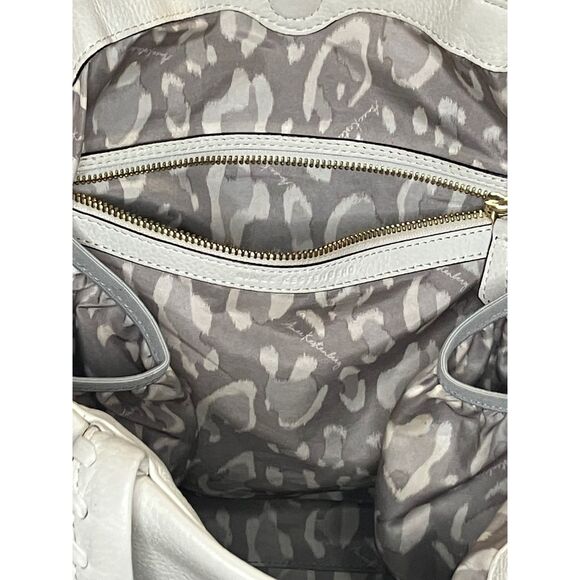 Aimee Kestenberg Leather Tote Bag White Shoulder Bag Large Soft Pebbled Leather - Picture 8 of 11